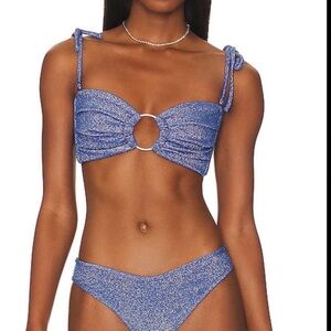 Montce Tori ties sparkle blue bikini